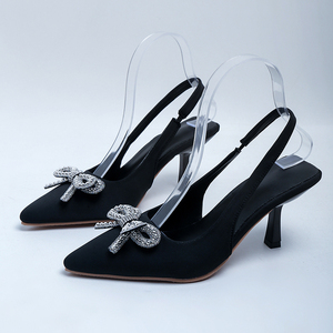 Sandálias de Salto Alto Femininas com Laço Duplo - Meias Sandálias - Product Image 4