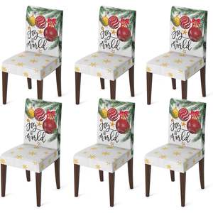 Holiday <b>Dining</b> Elegance 4PCS Stretchable Christmas <b>Chair</b> Slipcovers with Washable Protectors in Stock - Product Image 1