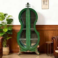 Vitrine de luxe en bois massif en forme de violon, meuble à vin vintage, meuble de salon, vitrine sur mesure