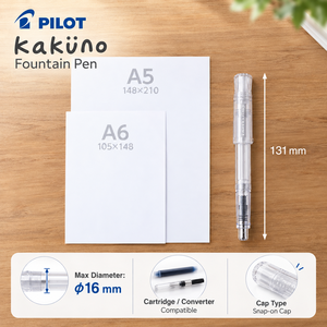 Stylo plume Kakuno, corps transparent, pointe EF F, acier inoxydable 0,38 mm, pour débutants et étudiants, fabriqué au Japon - Product Image 4