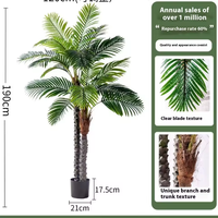 Grande plante artificielle d'intérieur Anthurium, Palmier à aiguilles et Cocotier en plastique pour la décoration de balcon et de salon