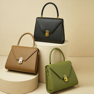 2023 sacs à main à bandoulière de luxe pour femmes Design <span class=keywords><strong>carré</strong></span> élégant Logo personnalisé fermeture de couverture en cuir véritable pour femmes et filles - Product Image 4