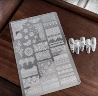 Plaque de stamping pour ongles en acier inoxydable, motif dentelle, papillon, géométrique, pochoir de stamping, outils de manucure DIY