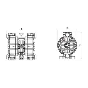 Meclube-028-P170-AB4ที่ดำเนินการทางอากาศปั๊มไดอะแฟรมคู่ mod. P170ในปะเก็นโพรพิลีนใน EPDM - Product Image 2
