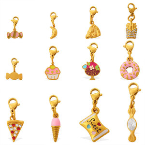 Non Tarnish 14k 18k Gold Plated 316L Stainless Steel Pendant Foot Candy Charms for Necklace <b>Bracelet</b> Jewelry Making - Product Image 5
