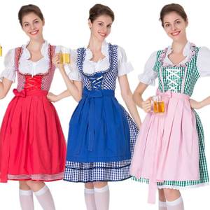 Vestido Dirndl Bávaro para Mujer, Disfraz de Chica de la Cerveza para Oktoberfest, Traje para Fiesta de Halloween, Poliéster - Product Image 1
