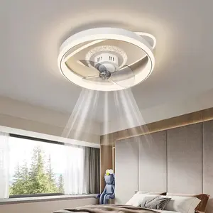 พัดลมเพดาน LED หรี่แสงได้พร้อมรีโมท96W 20นิ้ว/50ซม. สำหรับรับประทานอาหารในห้องนอน JYX110ทันสมัย