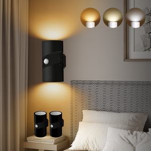 Smart 360 °   Lampes murales LED magnétiques rotatives à piles avec détecteur de mouvement pour la décoration intérieure, chambre à coucher - Product Image 4