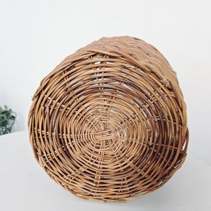 Cesto in Rattan HF0240 con Manici, Vaso in Rattan Piccolo e Grande, Vasi Rotondi Fatti a Mano per Fiori e Piante, Cesto Portaoggetti in <span class=keywords><strong>Vimini</strong></span> Jumbo - Product Image 6