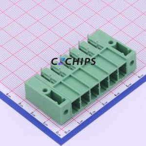 KF2EDGSRM-7.62-6P Plug-in Terminal Block Bent Lead Through Hole,P=7.62mm Board-to-Board / Socket Closed Screw Fixing 1x6P 7.62mm - Product Image 1