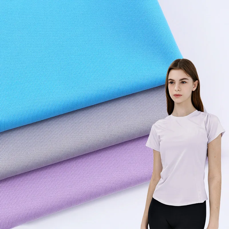 Wholesale Drifit 92% Polyester 8% Spandex Elastane Tshirt Material Single Jersey Fabric For T-shirts Sportswear Underwear