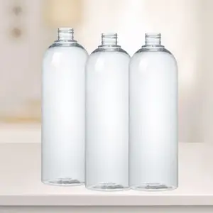 波士顿圆形1000毫升塑料宠物回收分类发油洗发水瓶带分配器定制