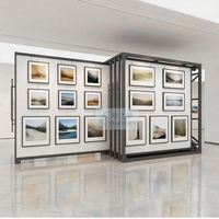 Kunden spezifische Museum Art Gallery Wallpaper Ausstellungs stände Verstellbare Metall Kunst Display Rack für die Malerei