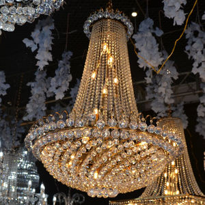 モダンブラックゴールド高級クリスタルACシャンデリアホテル宴会結婚式高LED天井ペンダントライト - Product Image 3