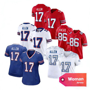 Nueva Camiseta de Fútbol Americano para Mujer, Estilo Buffalo, Números 17 Josh Allen, 86 Kincaid, 4 Cook, 58 <span class=keywords><strong>Milano</strong></span>, 0 Coleman, Blanca, Cosida - Product Image 1