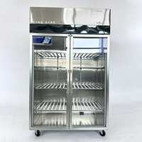 Réfrigérateur vertical à double température certifié CE, 2 portes vitrées, refroidissement direct, 220V, pour le marché européen, bar