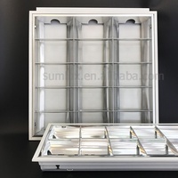 OEM 3x9w 4x9w Lumière de grille LED 100-277V Montage à persiennes 60x60 600x600mm T8 Lumière de grille indirecte LED pour bureau