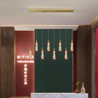 Restaurant Bar Chevet TV Fond Mur Petit Lustre Duplex Cristal Escalier En Colimaçon Long Lustre Gouttes Moderne LED Fer