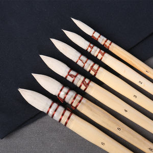 Xin Bowen Vente Chaude Brosse Pas. 6 Moutons Cheveux Tête Ronde <span class=keywords><strong>Aquarelle</strong></span> Peinture À L'huile Acrylique Brosse - Product Image 3