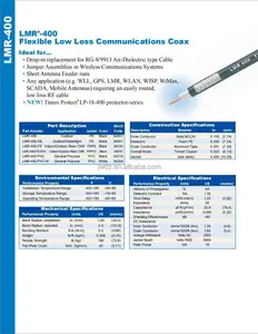 Low Loss Cable Manufacture Direct Lmr 400 Low Loss LMR400 Coaxial Cable