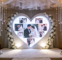 Pantalla LED en Forma de Corazón para Interiores/Exteriores, Letrero para Bodas, Fondo Romántico con Forma de Amor para Cabina de Fotos de Bodas y Decoración de Entrada