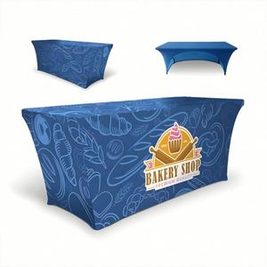 Mantel Rectangular de Spandex con Impresión de Logotipo Empresarial, Cubierta Elástica Ajustable para Eventos Empresariales y Publicidad - Product Image 1