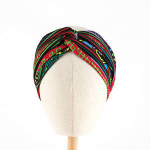 <span class=keywords><strong>Bandeau</strong></span> de yoga imprimé élastique croisé, style bohème, large et absorbant la transpiration, pour femmes européennes et américaines - Product Image 5