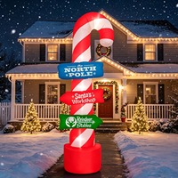 Décorations de Noël Gonflables de 2,4 Mètres de Haut, Panneau de Signalisation de Noël, Accessoire Photo Extérieur, Vente en Gros Usine