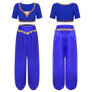 Tenue de danse personnalisée pour femmes, ensemble haut court et pantalon long pour la danse du ventre, la danse folklorique indienne et la danse de salon - Product Image 2