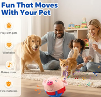 Jouets interactifs pour chiens, jouet en peluche pour animaux de compagnie en forme de dessin animé, mobile et lavable, jouet à billes pour chien rechargeable avec son parlant