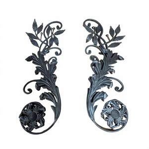 Fleurs et feuilles en <span class=keywords><strong>fer</strong></span> <span class=keywords><strong>forgé</strong></span> forgées à la main, design complexe, durable, antirouille, personnalisable, <span class=keywords><strong>décoration</strong></span> extérieure pour clôtures de jardin - Product Image 6