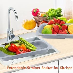 Vegetais Macarrão Alimentos Prato Seco Cesta De Dreno De Armazenamento Expansível Sobre A Cesta De Coador De Pia <span class=keywords><strong>Colander</strong></span> - Product Image 5