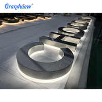 Enseigne murale personnalisée en acrylique rétroéclairée par LED 3D pour la publicité extérieure des centres commerciaux et la décoration de noms de magasins