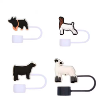 Capuchon de paille de luxe avec logo de marque, en silicone de 10 mm, accessoire décoratif pour pailles, capuchon de paille de designer DIY pour gobelets et boissons