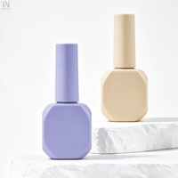 Bouteilles en verre plates pour vernis à ongles de 10 ml, personnalisables en usine avec logo, multicolores, en forme de polygone, contenants vides avec couvercles et pinceaux