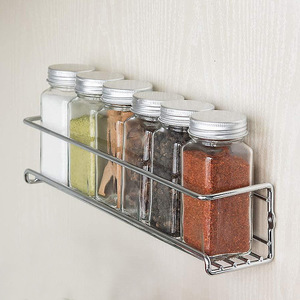 Wall Mounted Spice <b>Rack</b> With Jars 6 <b>Bottle</b> Capacity Foldable Easy Cleaning <b>Storage</b> Organizer For Kitchen Seasoning <b>Rack</b> - Product Image 3