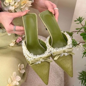 Sandalias de tacón alto con correa de cristal estilo hada y punta abierta, minimalistas y a la moda, con hebilla, estilo francés, para mujer, verano 2025 - Product Image 1