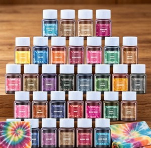 Kit de poudre tie-dye pour débutants, 34 couleurs, 50 ml, facile à utiliser pour les t-shirts, les chaussettes, les sacs, les fournitures d'artisanat DIY pour tous les âges - Product Image 3