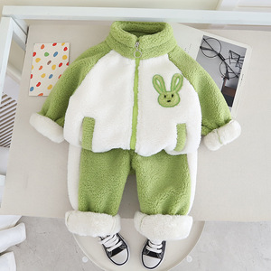 Chaleco informal de dibujos animados con forro polar con cremallera para niños Otoño/Invierno ropa de invierno bonita con traje una generación de pelo - Product Image 3