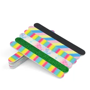 Wholesale Separate Packaging Multicolor Colorful Nail File Printed Custom LOGO Washable Nail File For Home Use
