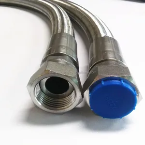 PTFE Đen rubberfuel Hose dầu khí mát Hose dòng ống ống bên ngoài 304 thép không gỉ bện