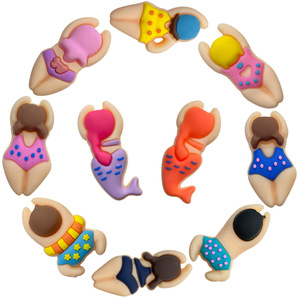 Accesorios de PVC de goma suave para decoración de calzado, con diseño de <span class=keywords><strong>bikini</strong></span>, flotador, sirena y niña, para vacaciones de verano <span class=keywords><strong>en</strong></span> la playa y trajes de baño DIY - Product Image 1