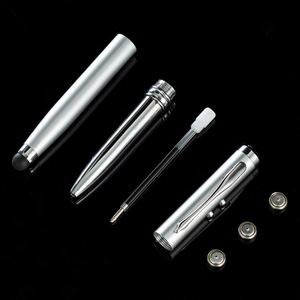Wholesale 4-in-1 Screen <b>Stylus</b> LED Light Metal Ball Point <b>Pen</b> <b>with</b> OEM Printed Custom Logo for Hotel Office Gift - Product Image 5