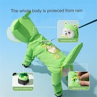 Ensemble imperméable et bottes pour chien Green Frog, OEM, polyester, réfléchissant, imperméable, à capuche + anneau de laisse, MOQ 200, couleur/logo personnalisé, expédition en 7 jours