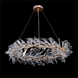 <span class=keywords><strong>Lustre</strong></span> en cristal linéaire à branches naturelles pour villas modernes de luxe et espaces de galerie - Product Image 3