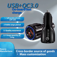 Pengisi Daya Mobil Mindpure 18W Dual USB QC 3.0 Adaptor Pengisian Cepat Universal Mini untuk Perangkat Seluler