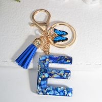 Porte-clés porte-clés mignon en résine avec lettres initiales de l'alphabet pour femmes et filles Porte-clés sac à dos avec pendentif suspendu pour voiture