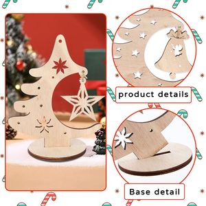 New Customizable Christmas Decorations DIY <b>Tree</b> Hollow Pendant Tabletop Holiday Parties Home Wooden <b>Ornaments</b> - Product Image 2