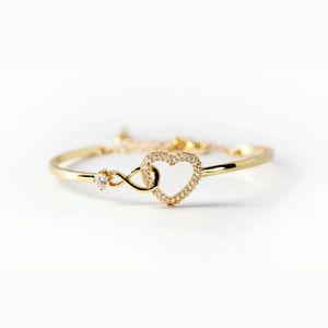 Fashion Jewelry 18k Gold Plated Heart <strong>Bracelet</strong> Women CZ Diamond <strong>Infinity</strong> <strong>Bracelet</strong> Adjustable Couple <strong>Bracelet</strong> - Product Image 1