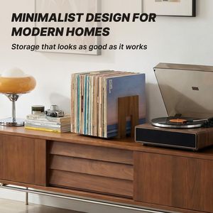 Wooden <b>Record</b> <b>Rack</b> Expandable Vinyl Storage Organizer For Cd And <b>Records</b> - Product Image 3